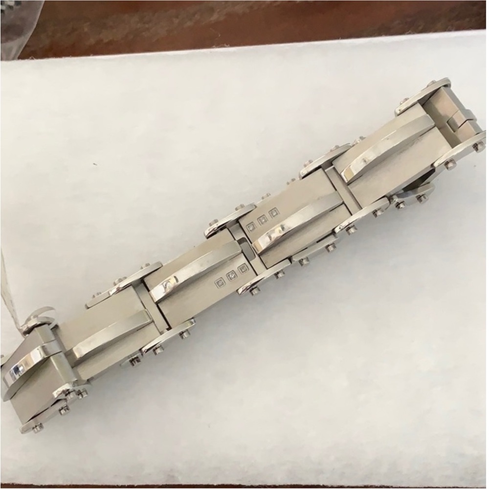 DIAMOND SS ICELINK MENS BICYCLE LINK BRACELET